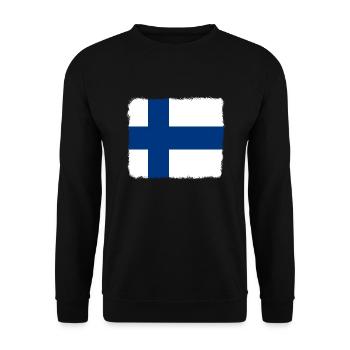 Finland Flag Suomi Finnish Flag Used Look - Unisex Sweatshirt - black - Front - Alina (178cm) & Michal (187cm)