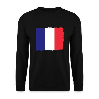 Drapeau de la France Look utilisé Drapeau de la France - Sweat-shirt Unisexe - noir - Devant - Alina (178cm) & Michal (187cm)