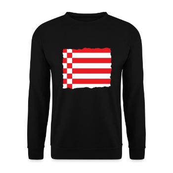 Bremen Flagge Bremer Fahne - Unisex Pullover - Schwarz - Vorne - Alina (178cm) & Michal (187cm)