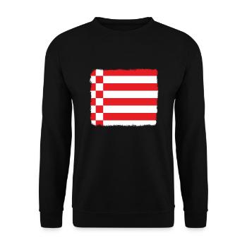 Bremen Flagge Bremer Fahne - Unisex Pullover - Schwarz - Vorne - Alina (178cm) & Michal (187cm)