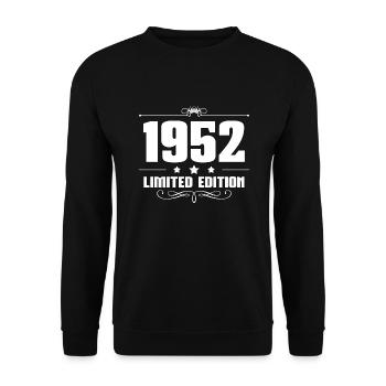 1952 Jahrgang 70. Geburtstag Geschenkidee - Unisex Pullover - Schwarz - Vorne - Alina (178cm) & Michal (187cm)