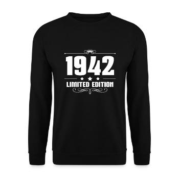 1942 Jahrgang 80. Geburtstag Geschenkidee - Unisex Pullover - Schwarz - Vorne - Alina (178cm) & Michal (187cm)
