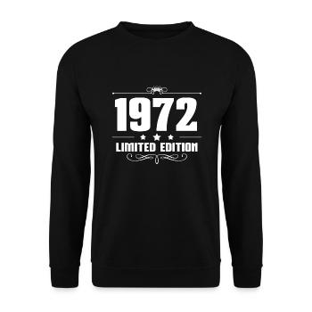 1972 Jahrgang 50. Geburtstag Geschenkidee - Unisex Pullover - Schwarz - Vorne - Alina (178cm) & Michal (187cm)