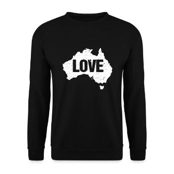 LOVE AUSTRALIA - Unisex Pullover - Schwarz - Vorne - Alina (178cm) & Michal (187cm)