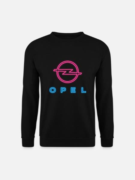 Opel Retro Neon-Logo In Blau Und Pink - Unisex Pullover - Schwarz