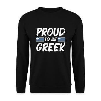 Grèce Drapeau Hellas Athènes Drapeau grec - Sweat-shirt Unisexe - noir - Devant - Alina (178cm) & Michal (187cm)