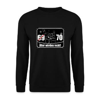 70e anniversaire, vieillir roches, musique rock (25 - Sweat-shirt Unisexe - noir - Devant - Alina (178cm) & Michal (187cm)