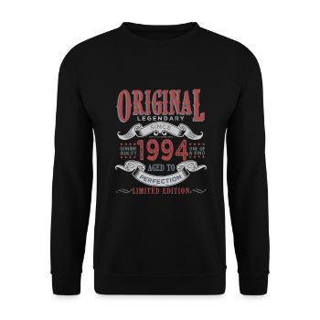 Born in 1994 1994 Birthday Gift - Unisex Sweatshirt - black - Front - Alina (178cm) & Michal (187cm)