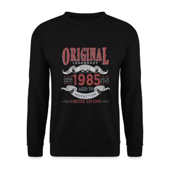 Born In 1985 Gift 1985 Birthday - Unisex Sweatshirt - black - Front - Alina (178cm) & Michal (187cm)