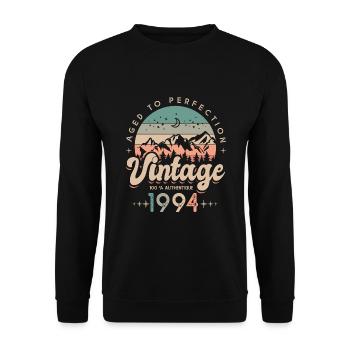 1994 Jahrgang Geburtstag Jahrgang 1994 - Unisex Pullover - Schwarz - Vorne - Alina (178cm) & Michal (187cm)