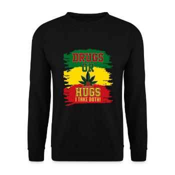 Drugs Or Hugs - Unisex Pullover - Schwarz - Vorne - Alina (178cm) & Michal (187cm)