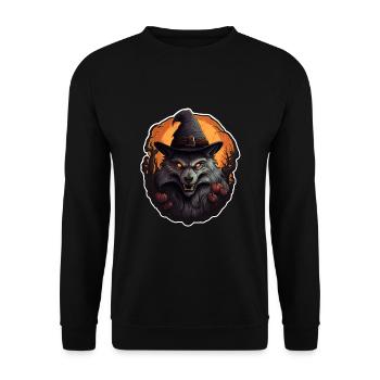 Halloween Wolf 2 - Unisex Sweatshirt - black - Front - Alina (178cm) & Michal (187cm)