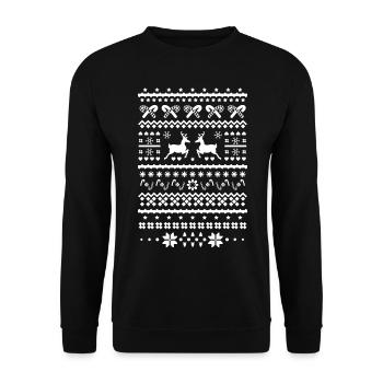 rennes de noël - Sweat-shirt Unisexe - noir - Devant - Alina (178cm) & Michal (187cm)