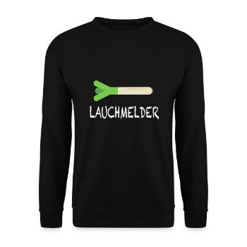 Lauch Lauchmelder Fitness Fun Humor Gym Geschenk - Unisex Pullover - Schwarz - Vorne - Alina (178cm) & Michal (187cm)