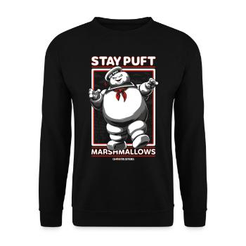 Ghostbusters Stay Puft Marshmallow Mann - Unisex Pullover - Schwarz - Vorne - Alina (178cm) & Michal (187cm)