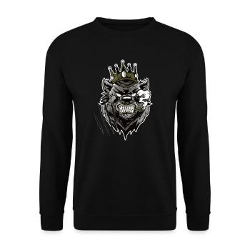 Bear King, Bear King Gift - Unisex Sweatshirt - black - Front - Alina (178cm) & Michal (187cm)