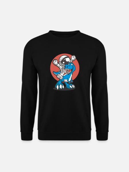 Astronaut reitet auf Dino Geschenk - Unisex Pullover - Schwarz