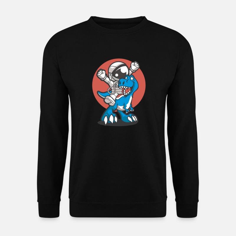Astronaut rides on Dino gift - Unisex Sweatshirt - black