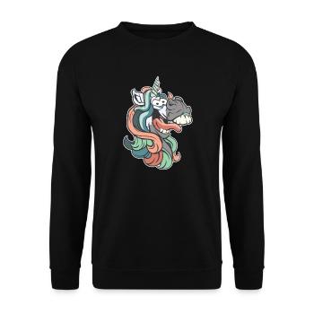 Licorne Licorne Je ne suis pas folle - Sweat-shirt Unisexe - noir - Devant - Alina (178cm) & Michal (187cm)