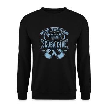 My Favorite thing to do is Scuba Diving Gift - Unisex Sweatshirt - black - Front - Alina (178cm) & Michal (187cm)