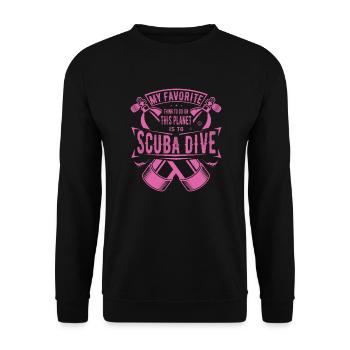 My Favorite thing to do is Scuba Diving Gift - Unisex Sweatshirt - black - Front - Alina (178cm) & Michal (187cm)
