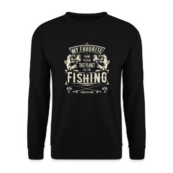 My Favorite thing to do is fishing gift fishing - Unisex Sweatshirt - black - Front - Alina (178cm) & Michal (187cm)