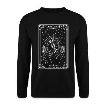 The Code (weiß) - Unisex Pullover - Schwarz - Vorne - Alina (178cm) & Michal (187cm)