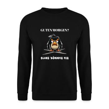 Guten Morgen - Ganz dünnes Eis - Spruch Lustig - Unisex Pullover - Schwarz - Vorne - Alina (178cm) & Michal (187cm)