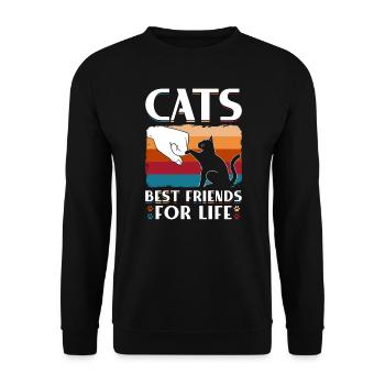 Meilleurs amis pour la vie des chats - Sweat-shirt Unisexe - noir - Devant - Alina (178cm) & Michal (187cm)