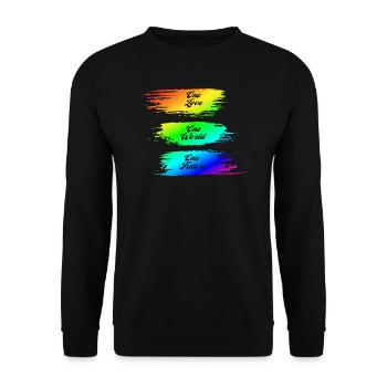 Trash Asset - One Love/World/Future [rainbow] - Unisex Pullover - Schwarz - Vorne - Alina (178cm) & Michal (187cm)