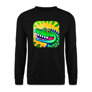 Drôle de crocodile coloré fou - Sweat-shirt Unisexe - noir - Devant - Alina (178cm) & Michal (187cm)
