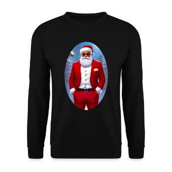 Gentleman Santa - Unisex Pullover - Schwarz - Vorne - Alina (178cm) & Michal (187cm)