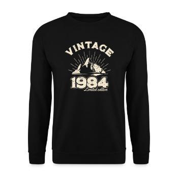 1984 BC Vintage limitierte Auflage - 1984 Geburtstag gi - Unisex Pullover - Schwarz - Vorne - Alina (178cm) & Michal (187cm)