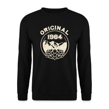 1984 BC Original - 1984 Geburtstagsgeschenk - Unisex Pullover - Schwarz - Vorne - Alina (178cm) & Michal (187cm)