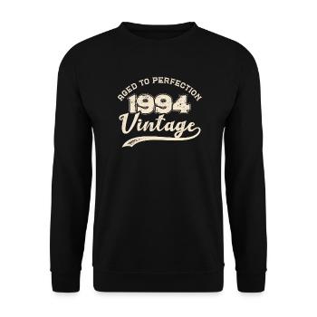 1994 v. Chr. Perfekt gereift - 1994 Geburtstagsgeschenk - Unisex Pullover - Schwarz - Vorne - Alina (178cm) & Michal (187cm)