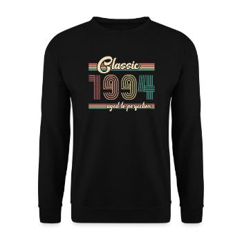 1994 ST Classic perfekt gereift - 1994 Geburtstag - Unisex Pullover - Schwarz - Vorne - Alina (178cm) & Michal (187cm)