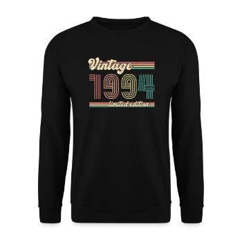 1994 ST Vintage limitierte Auflage - 1994 Geburtstag - Unisex Pullover - Schwarz - Vorne - Alina (178cm) & Michal (187cm)