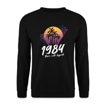1984 SW né dans la légende - 1984 Cadeau d’anniversaire - Sweat-shirt Unisexe - noir - Devant - Alina (178cm) & Michal (187cm)