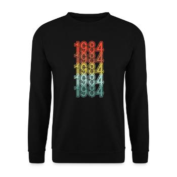 My year - 1984 - Birthday gift - Unisex Sweatshirt - black - Front - Alina (178cm) & Michal (187cm)