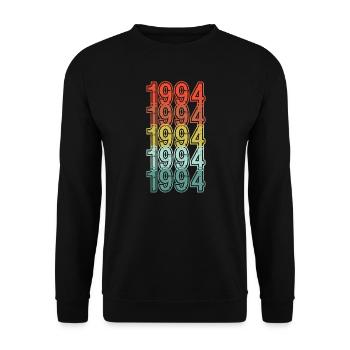 My year - 1994 - Birthday gift - Unisex Sweatshirt - black - Front - Alina (178cm) & Michal (187cm)