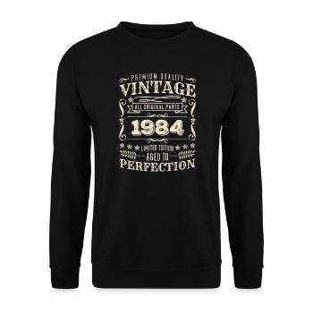 Cadeau d’anniversaire millésime 1984 - 1984 de qualité supérieure - Sweat-shirt Unisexe - noir - Devant - Alina (178cm) & Michal (187cm)