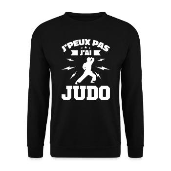 Ich kann nicht Judo - Unisex Pullover - Schwarz - Vorne - Alina (178cm) & Michal (187cm)