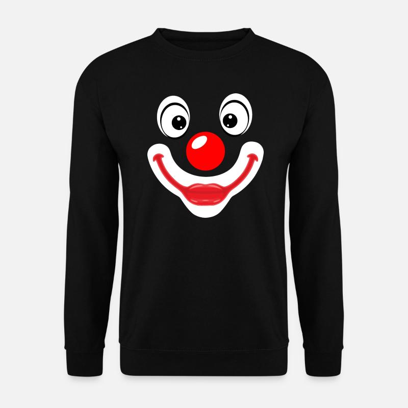 Clown Gesicht Kostüm Kölner Karneval Fasching Nase - Unisex Pullover - Schwarz