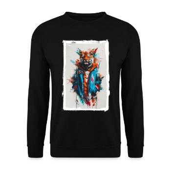 Colorful Tiger - Unisex Sweatshirt - black - Front - Alina (178cm) & Michal (187cm)