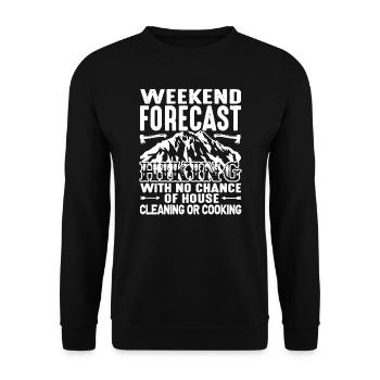 Weekend Forecast Hiking - Unisex Sweatshirt - black - Front - Alina (178cm) & Michal (187cm)