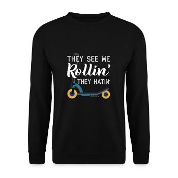 They See Me Rollin Scooter - Sweat-shirt Unisexe - noir - Devant - Alina (178cm) & Michal (187cm)
