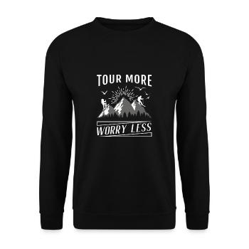 Tour Plus de soucis Moins de ski de randonnée - Sweat-shirt Unisexe - noir - Devant - Alina (178cm) & Michal (187cm)