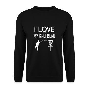 J’aime ma petite amie Disc Golf Drôle Frisbee - Sweat-shirt Unisexe - noir - Devant - Alina (178cm) & Michal (187cm)