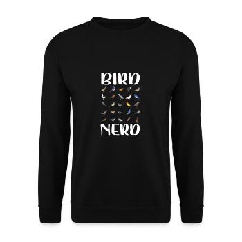 Ornithologue d’observation des oiseaux Bird Nerd - Sweat-shirt Unisexe - noir - Devant - Alina (178cm) & Michal (187cm)