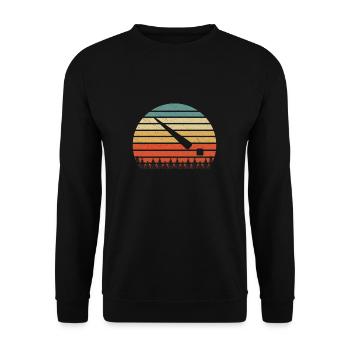 Knitteln Retro Stöbel Moar Daube Moarschaft - Unisex Pullover - Schwarz - Vorne - Alina (178cm) & Michal (187cm)